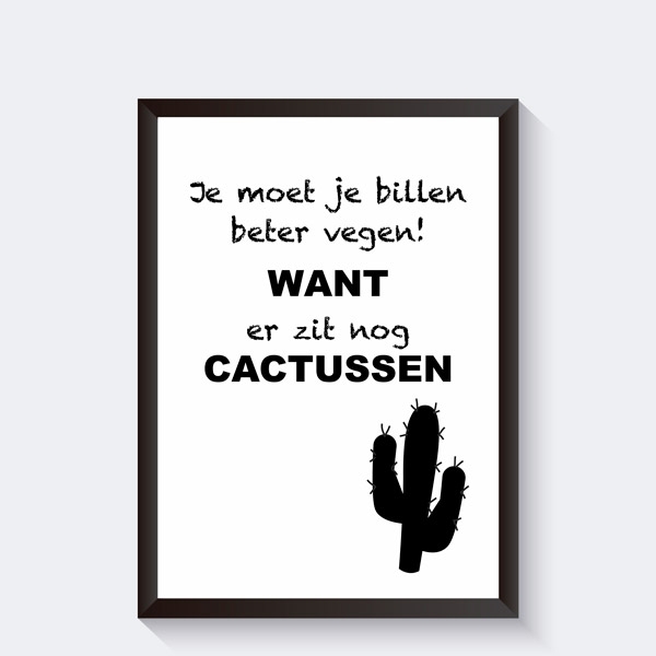 Kwijtschelding calcium Dood in de wereld Zwart wit toiletposter cactus met grappige tekst - Housewarmingcadeau -  Badkamer en toilet posters - Becca's Studio | Specialist in  gepersonaliseerde vriendinnen posters